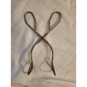 Vintage Ekco Tongs Angle Grip Style Elongated Finger Holes Scissor Action